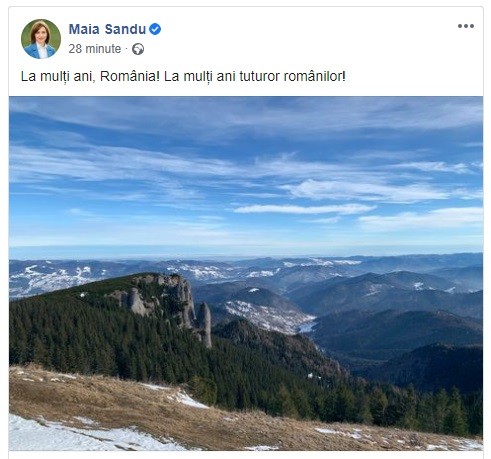 Scurt dar apreciat. Cum a felicitat Președintele ales, Maia Sandu poporul român cu prilejul Zilei Naționale